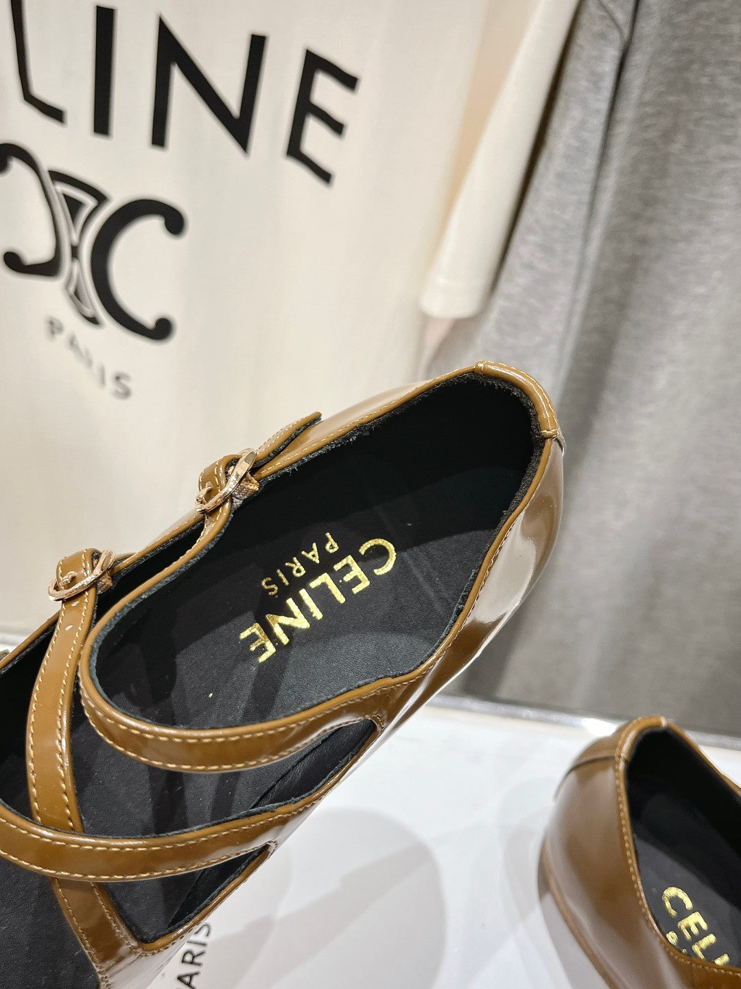 BALLET FLAT WITH CROSSOVER STRAP IN SEPIA BROWN LAMBSKIN - 35