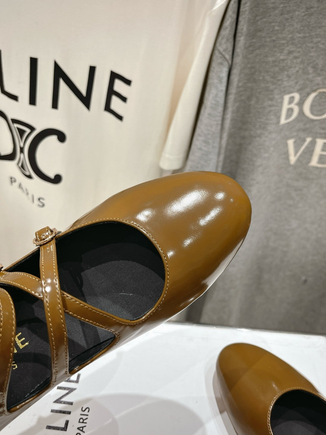 BALLET FLAT WITH CROSSOVER STRAP IN SEPIA BROWN LAMBSKIN - 35