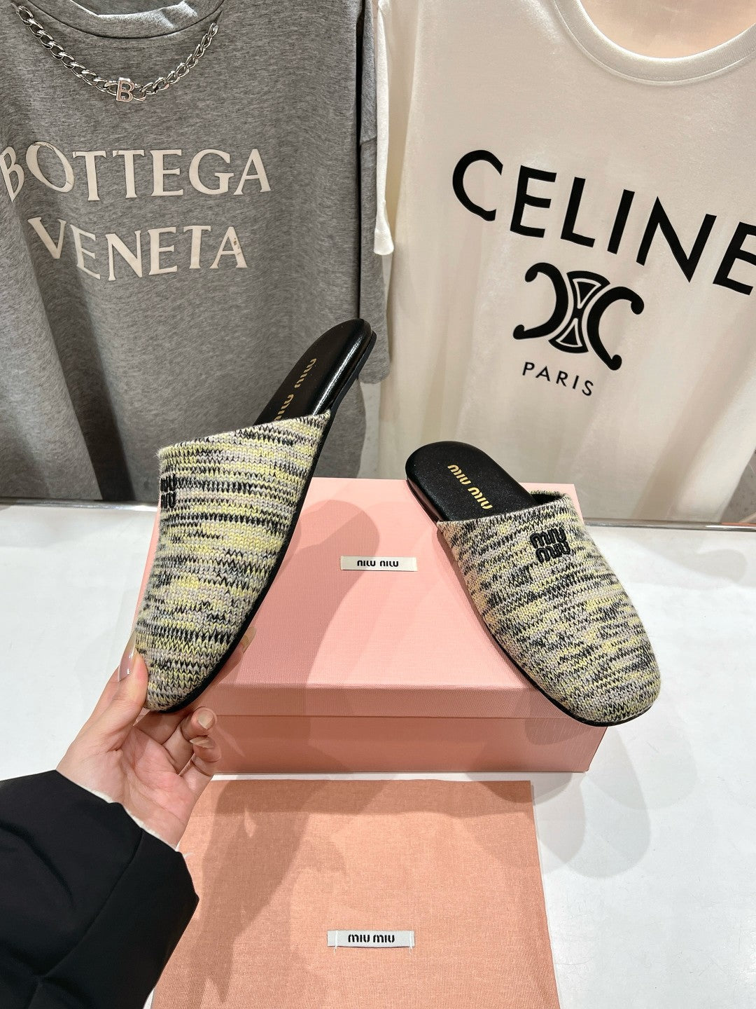 KNITTED MULES IN MULTICOLOR WOOL - 35