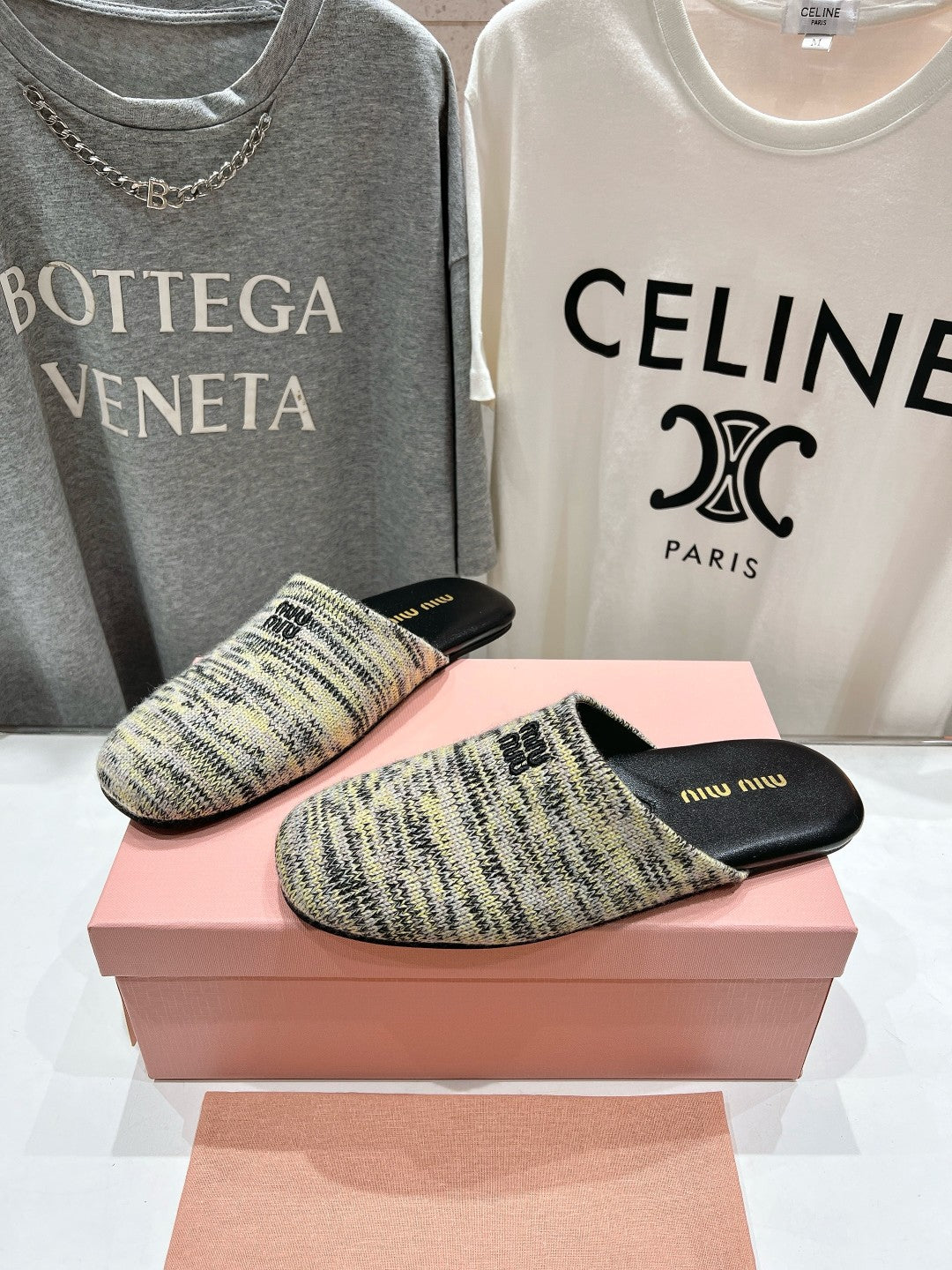 KNITTED MULES IN MULTICOLOR WOOL - 35