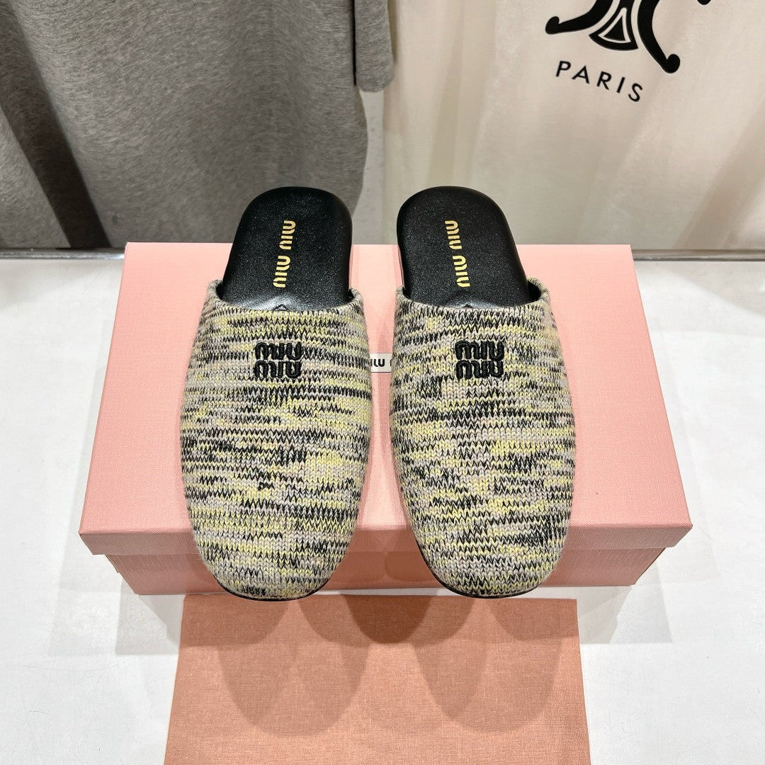 KNITTED MULES IN MULTICOLOR WOOL - 35