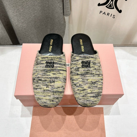 KNITTED MULES IN MULTICOLOR WOOL - 35