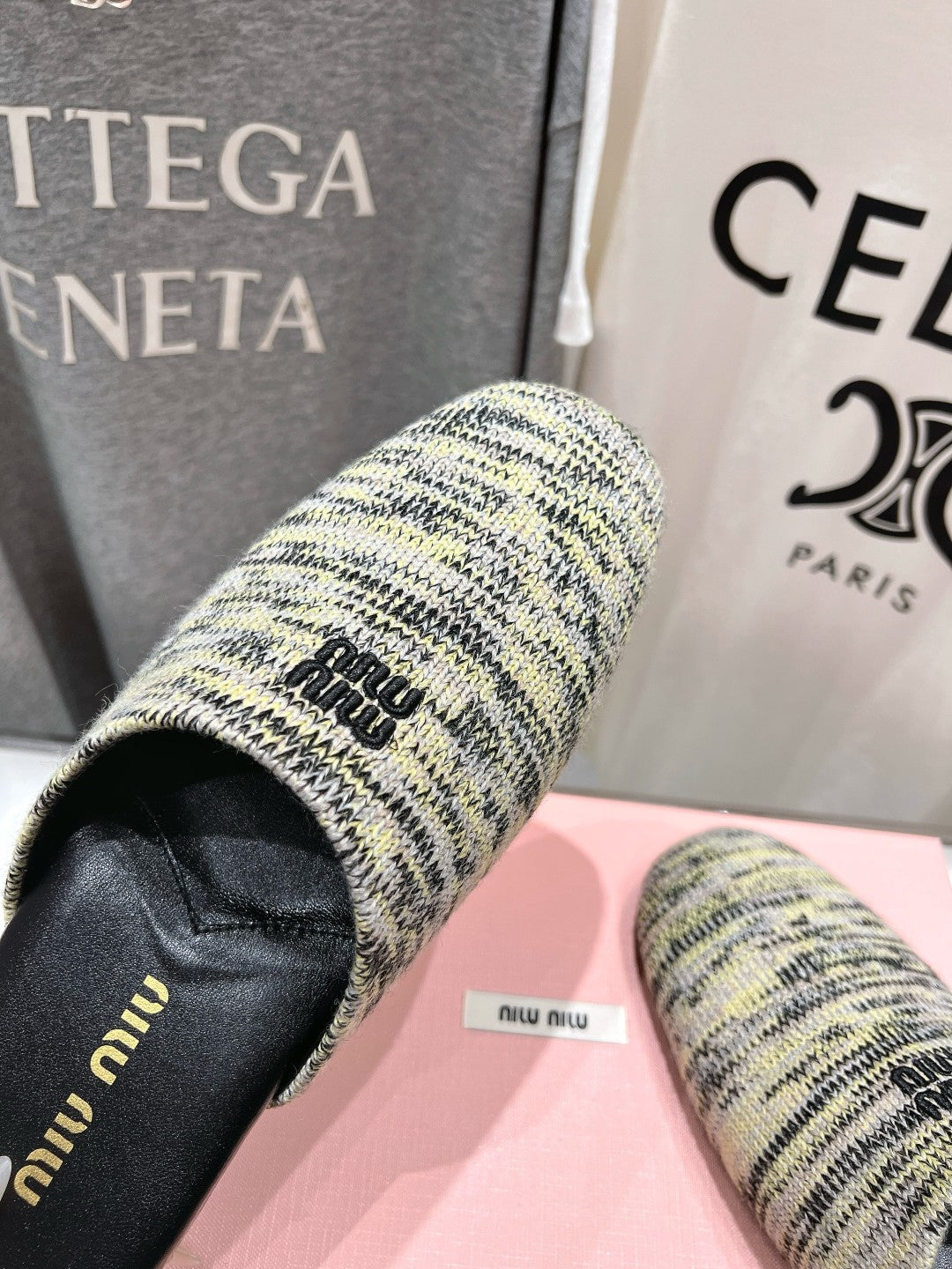 KNITTED MULES IN MULTICOLOR WOOL - 35