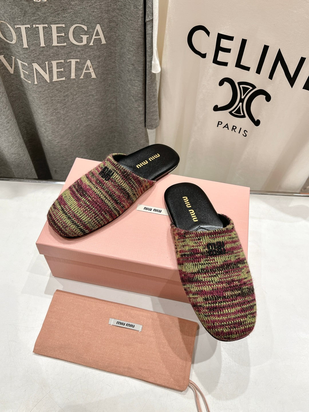 KNITTED MULES IN COLORFUL WOOL - 35