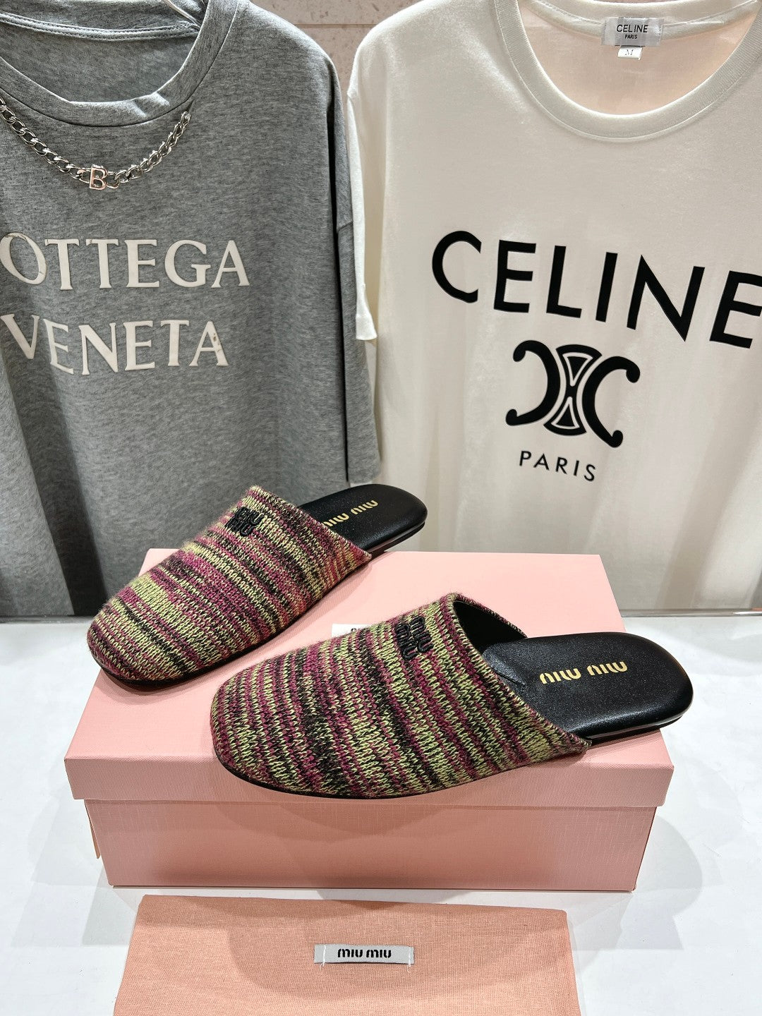 KNITTED MULES IN COLORFUL WOOL - 35