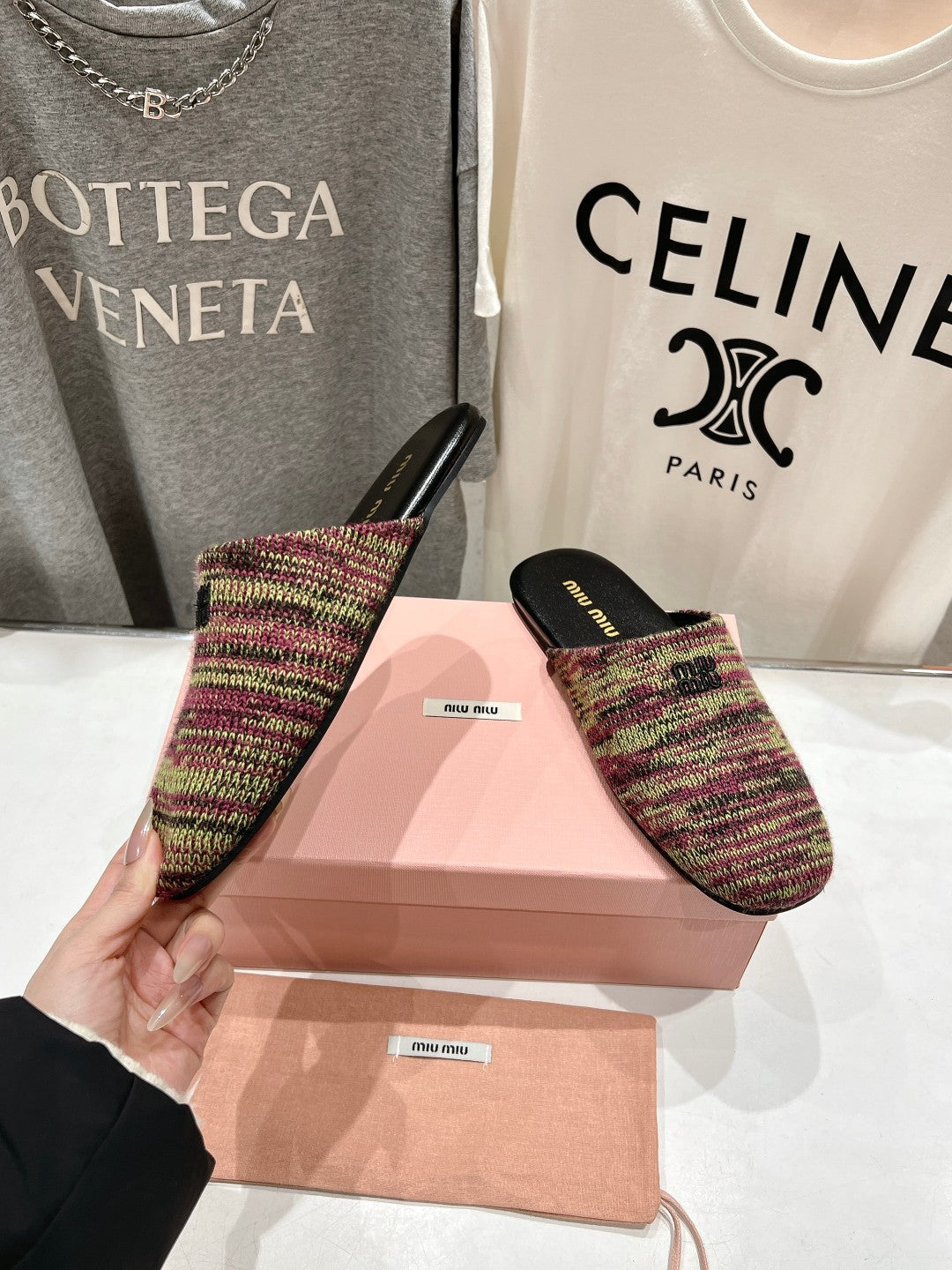 KNITTED MULES IN COLORFUL WOOL - 35