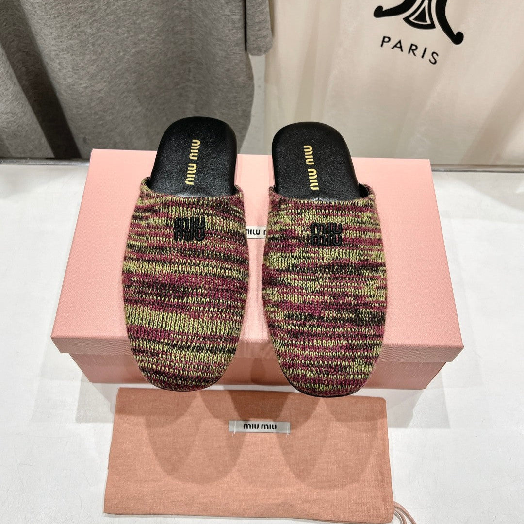 KNITTED MULES IN COLORFUL WOOL - 35