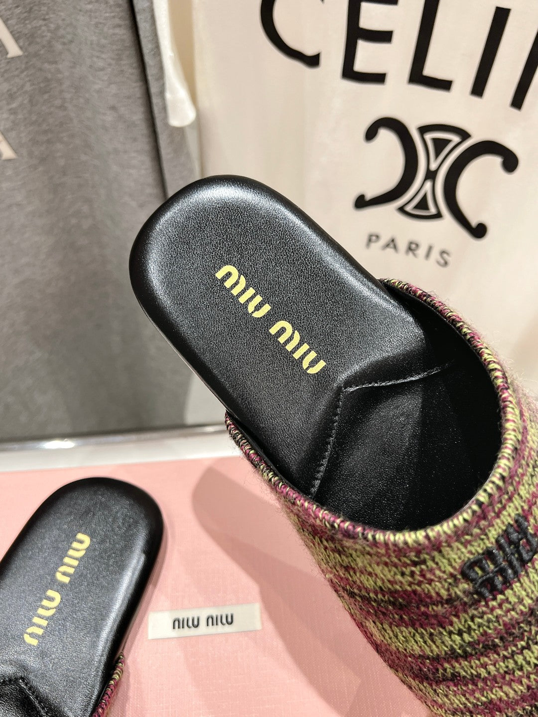 KNITTED MULES IN COLORFUL WOOL - 35