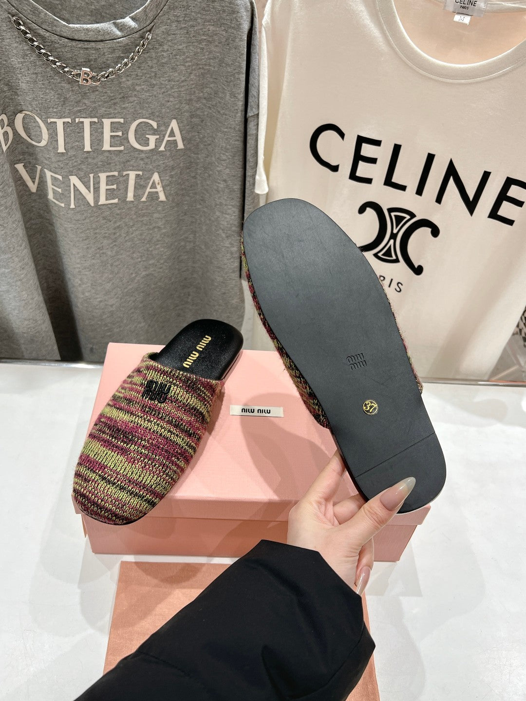 KNITTED MULES IN COLORFUL WOOL - 35