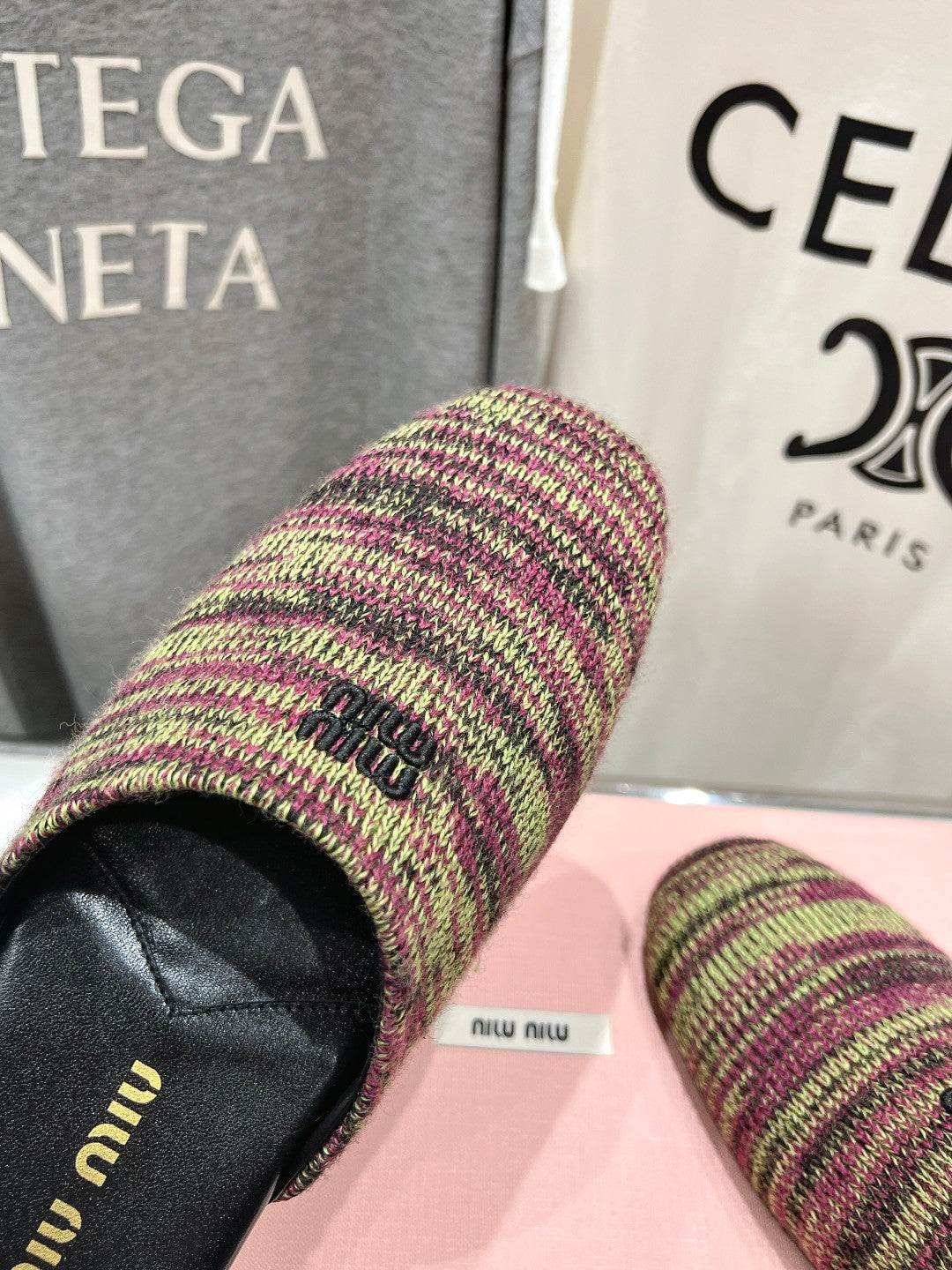 KNITTED MULES IN COLORFUL WOOL - 35