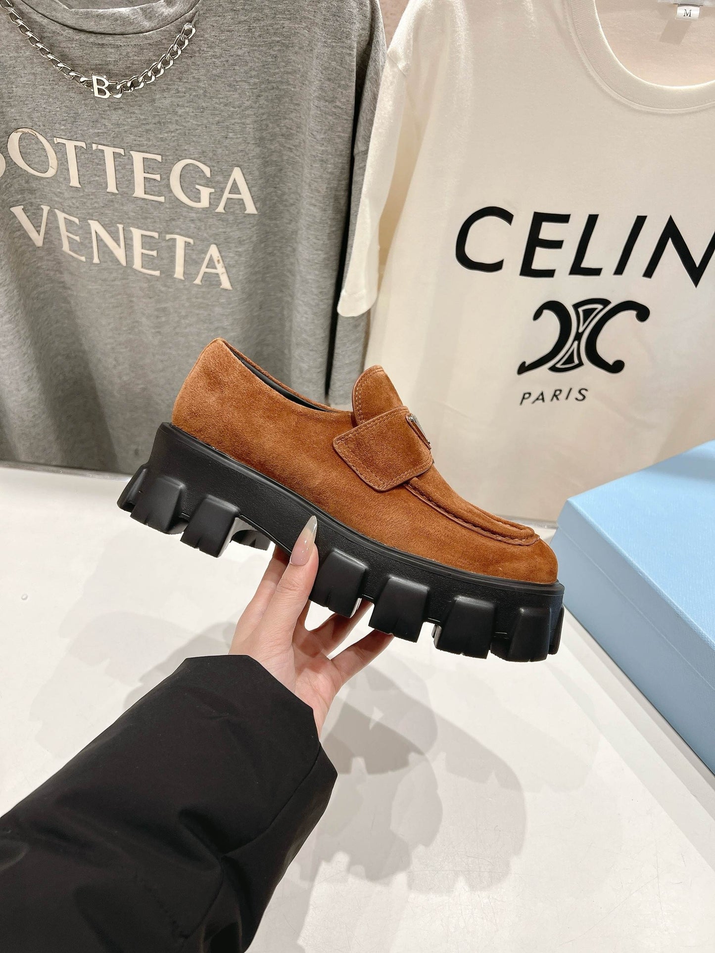 MONOLITH LOAFERS IN RED BROWN SUEDE - 35
