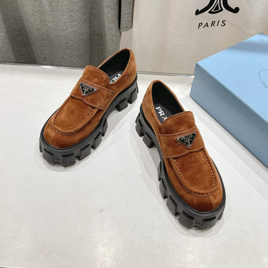 MONOLITH LOAFERS IN RED BROWN SUEDE - 35