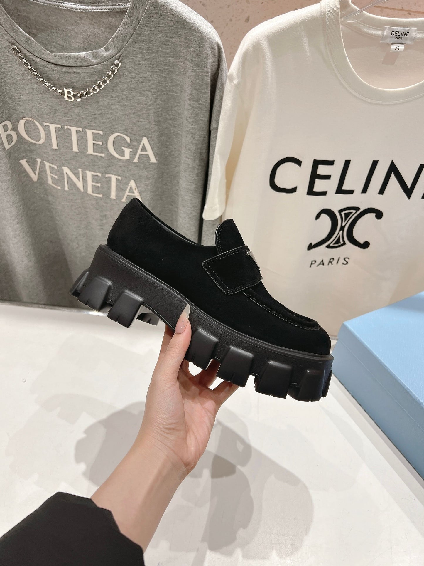 MONOLITH LOAFERS IN BLACK SUEDE - 35