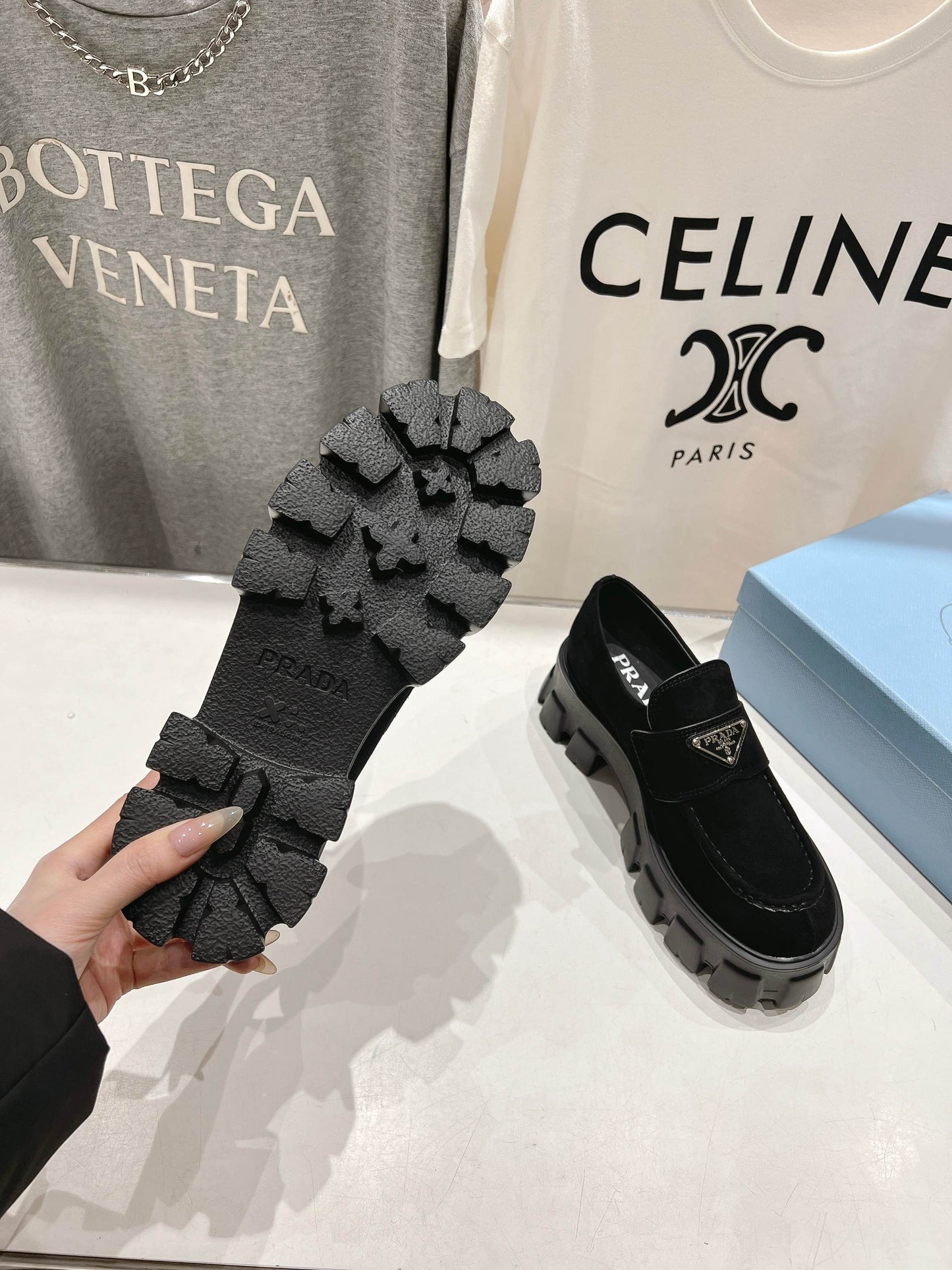 MONOLITH LOAFERS IN BLACK SUEDE - 35