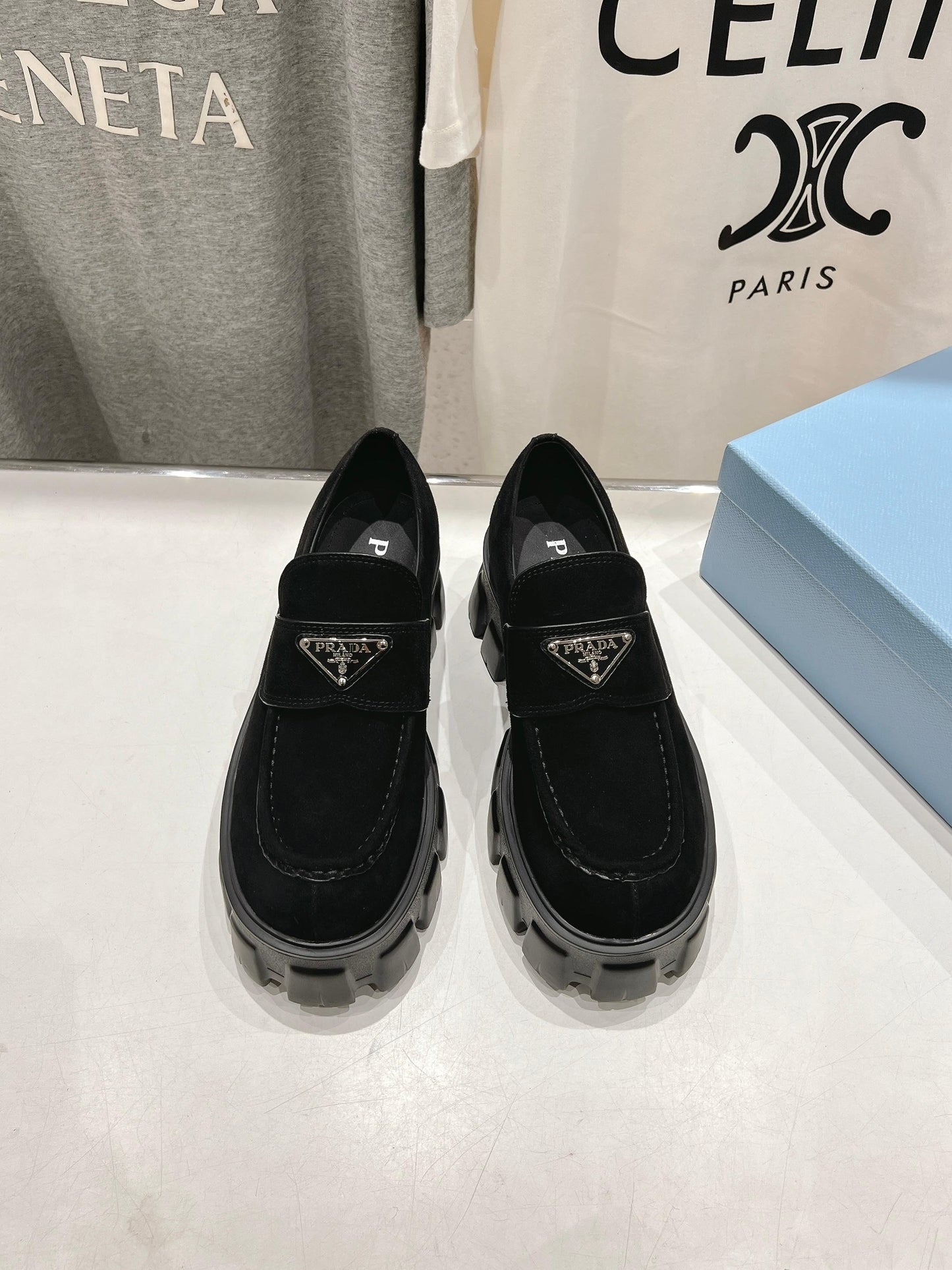 MONOLITH LOAFERS IN BLACK SUEDE - 35