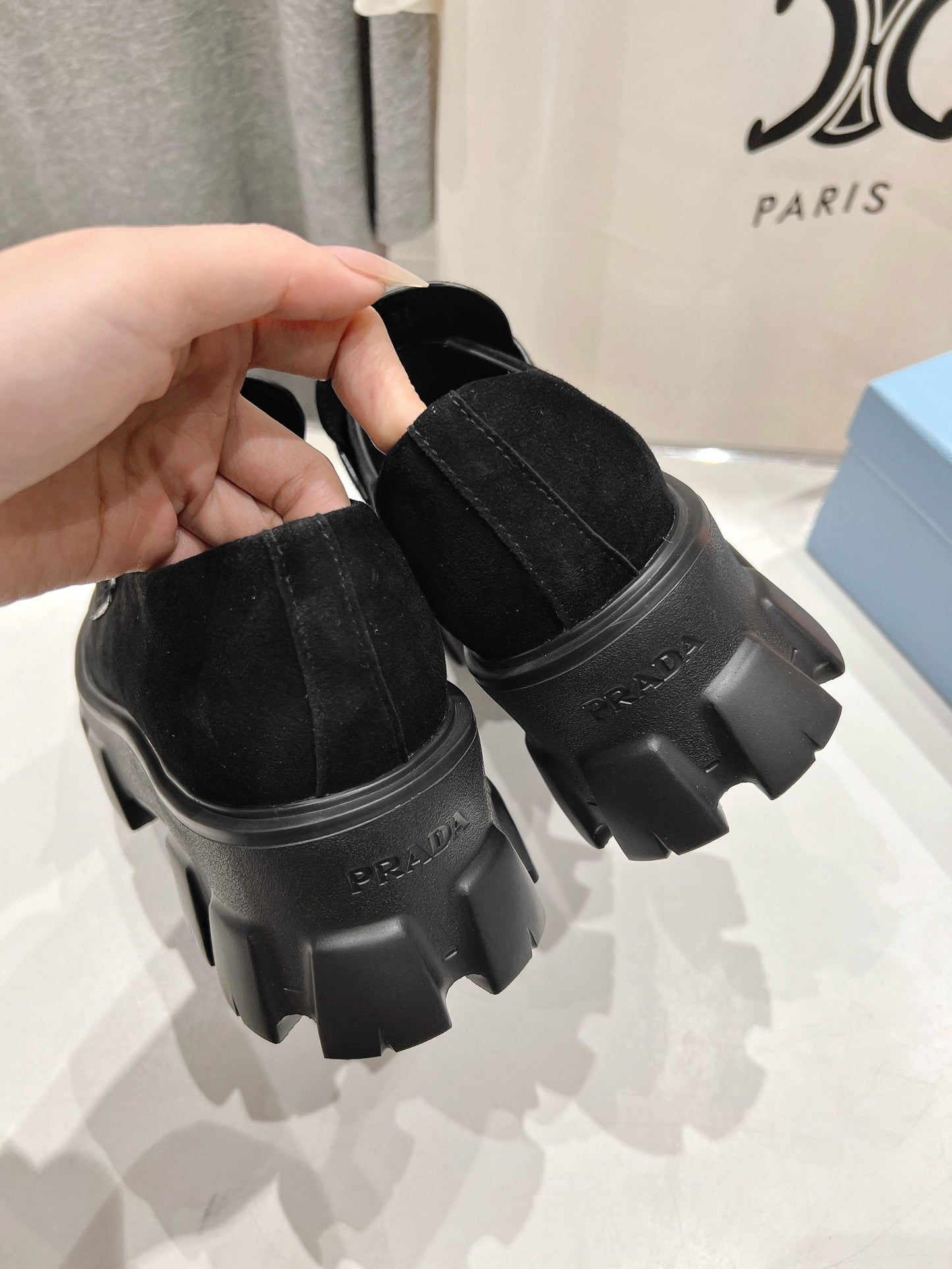 MONOLITH LOAFERS IN BLACK SUEDE - 35