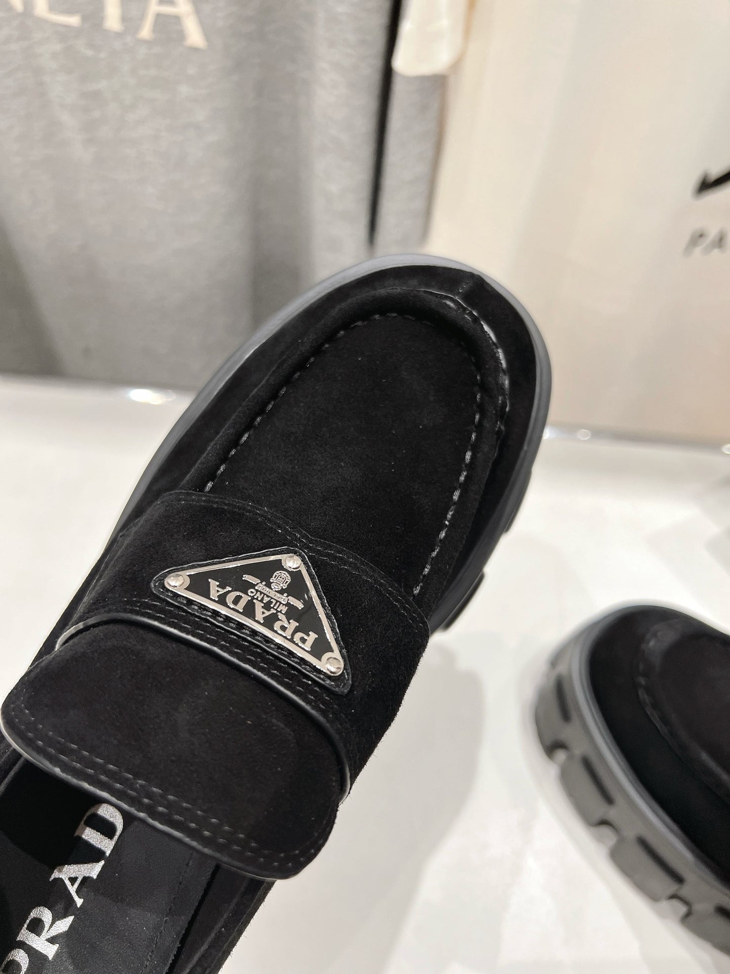 MONOLITH LOAFERS IN BLACK SUEDE - 35