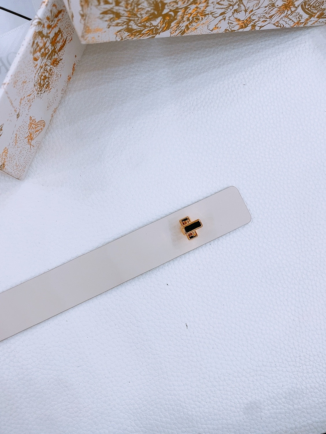 DIOR 25S BELT 25 MM IN WHITE CALFSKIN 561822 - 30