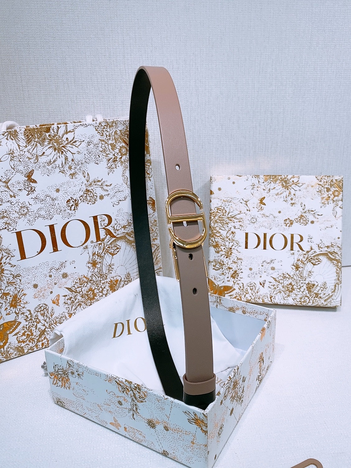DIOR 25S BELT 20 MM IN GREY BROWN CALFSKIN 572894 - 30