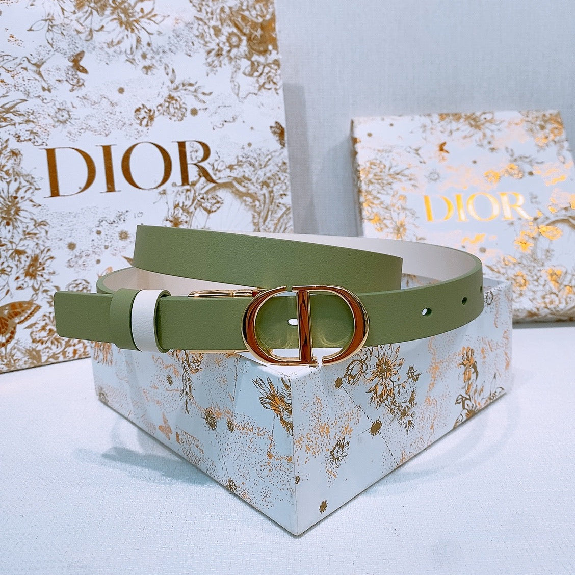 DIOR 25S BELT 20 MM IN OLIVE GREEN CALFSKIN 572895 - 30