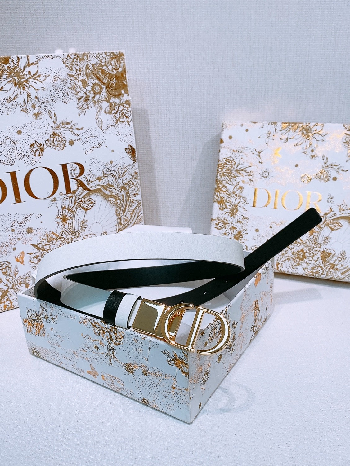 DIOR 25S BELT 20 MM IN LIGHT BLUE GREY CALFSKIN 572897 - 30