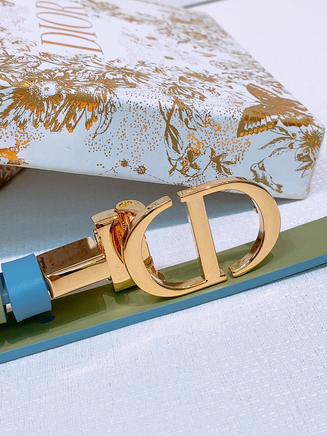 DIOR 25S BELT 20 MM IN DUSTY BLUE CALFSKIN 572900 - 30
