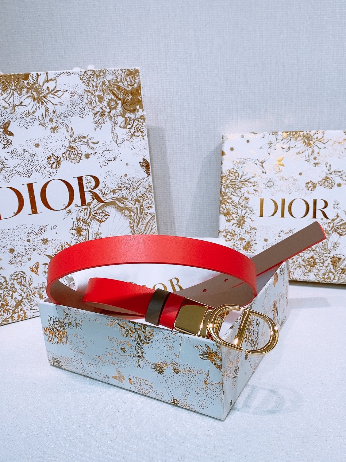 DIOR 25S BELT 20 MM IN RED CALFSKIN 572901 - 30