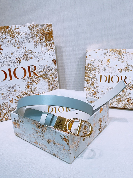 РЕМІНЬ DIOR 25S 20 ММ З ТЕЛЯЧОЇ ШКІРИ КОЛЬОРУ СТАЛЕВОЇ СИНІ 572902 - 30