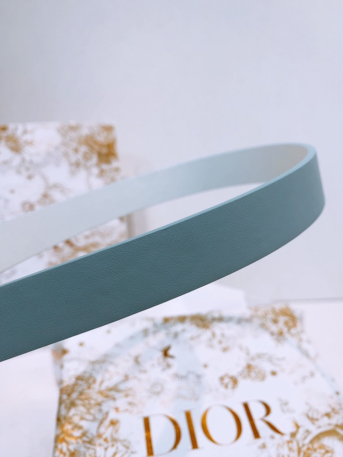 DIOR 25S BELT 20 MM IN STEEL BLUE CALFSKIN 572902 - 30
