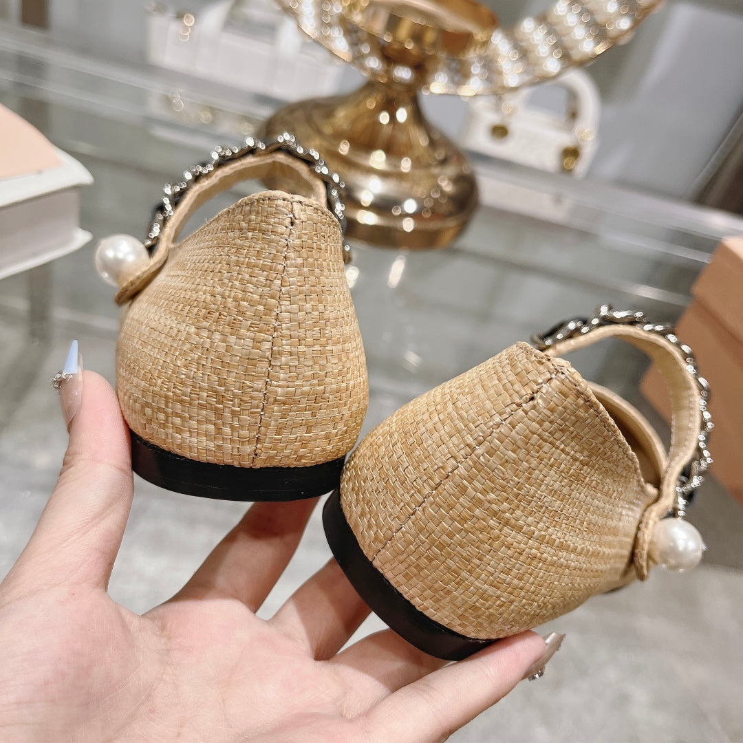 MARY JANE SANDAL CAP TOE DARK CREAM SHEEPSKIN - 35