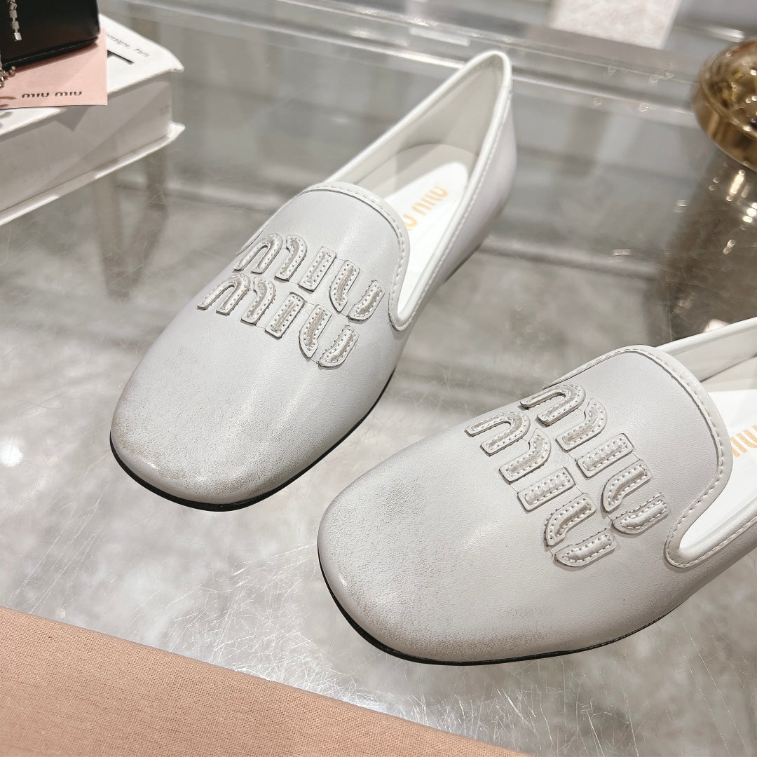 SLIP-ON SHOES WHITE COWHIDE - 35