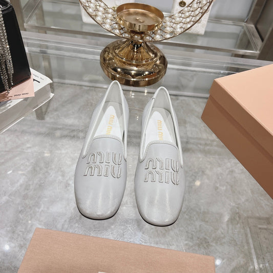 SLIP-ON SHOES WHITE COWHIDE - 35
