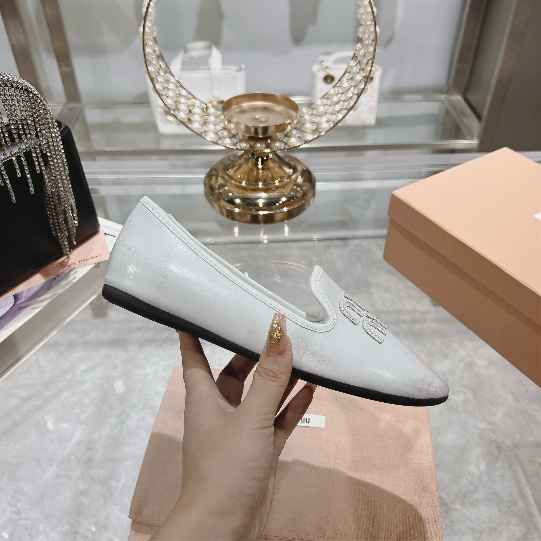 SLIP-ON SHOES WHITE COWHIDE - 35