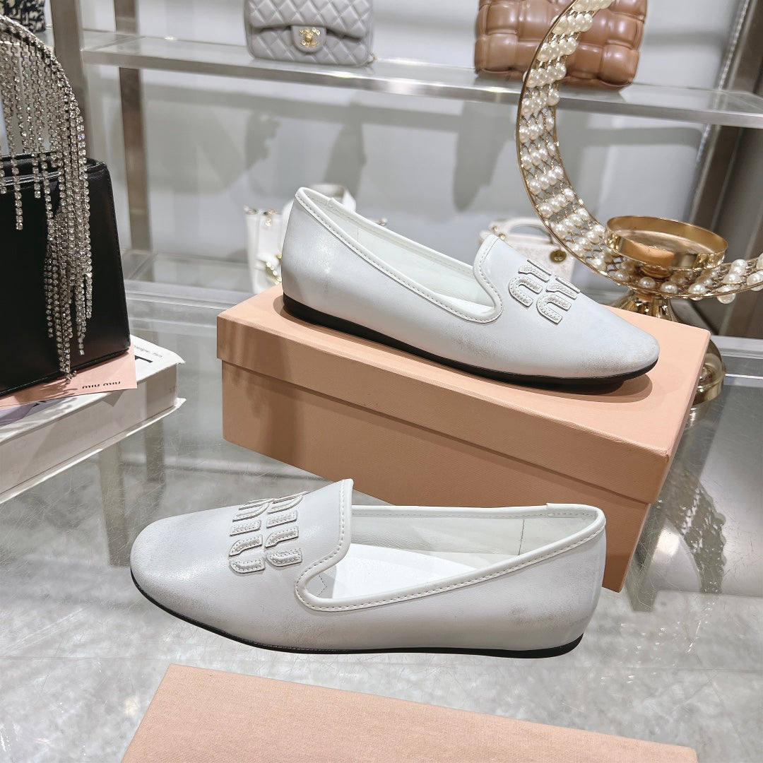 SLIP-ON SHOES WHITE COWHIDE - 35