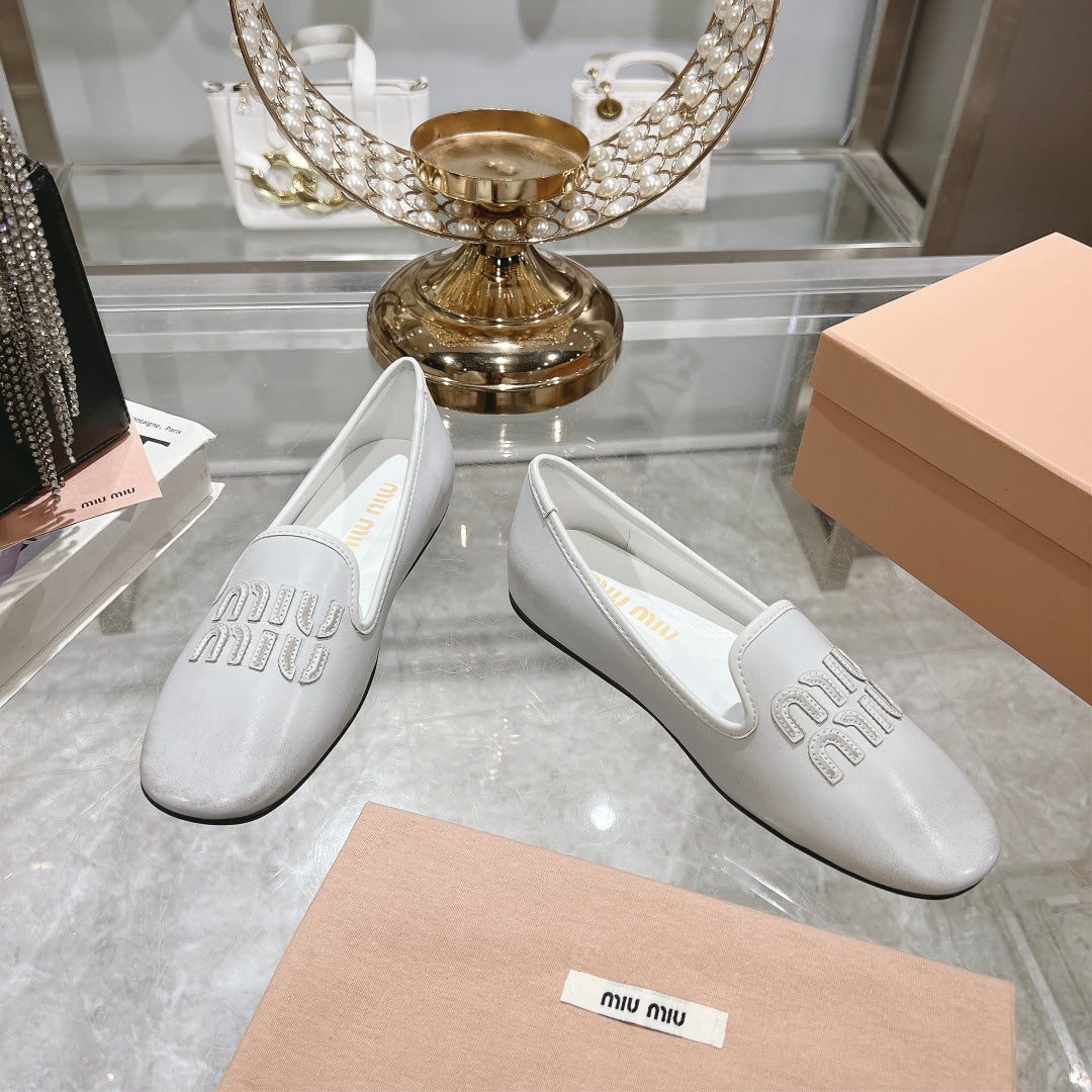 SLIP-ON SHOES WHITE COWHIDE - 35