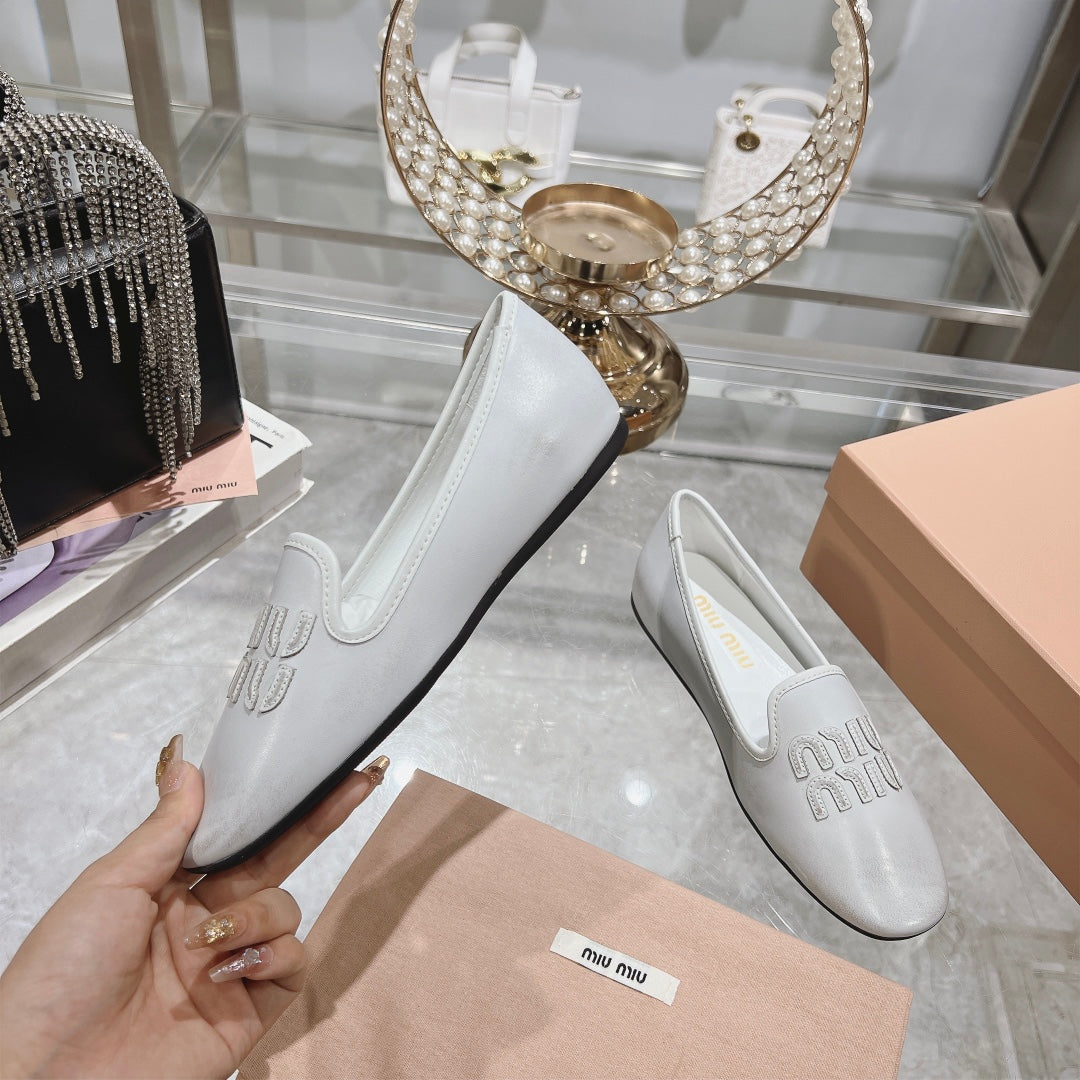 SLIP-ON SHOES WHITE COWHIDE - 35