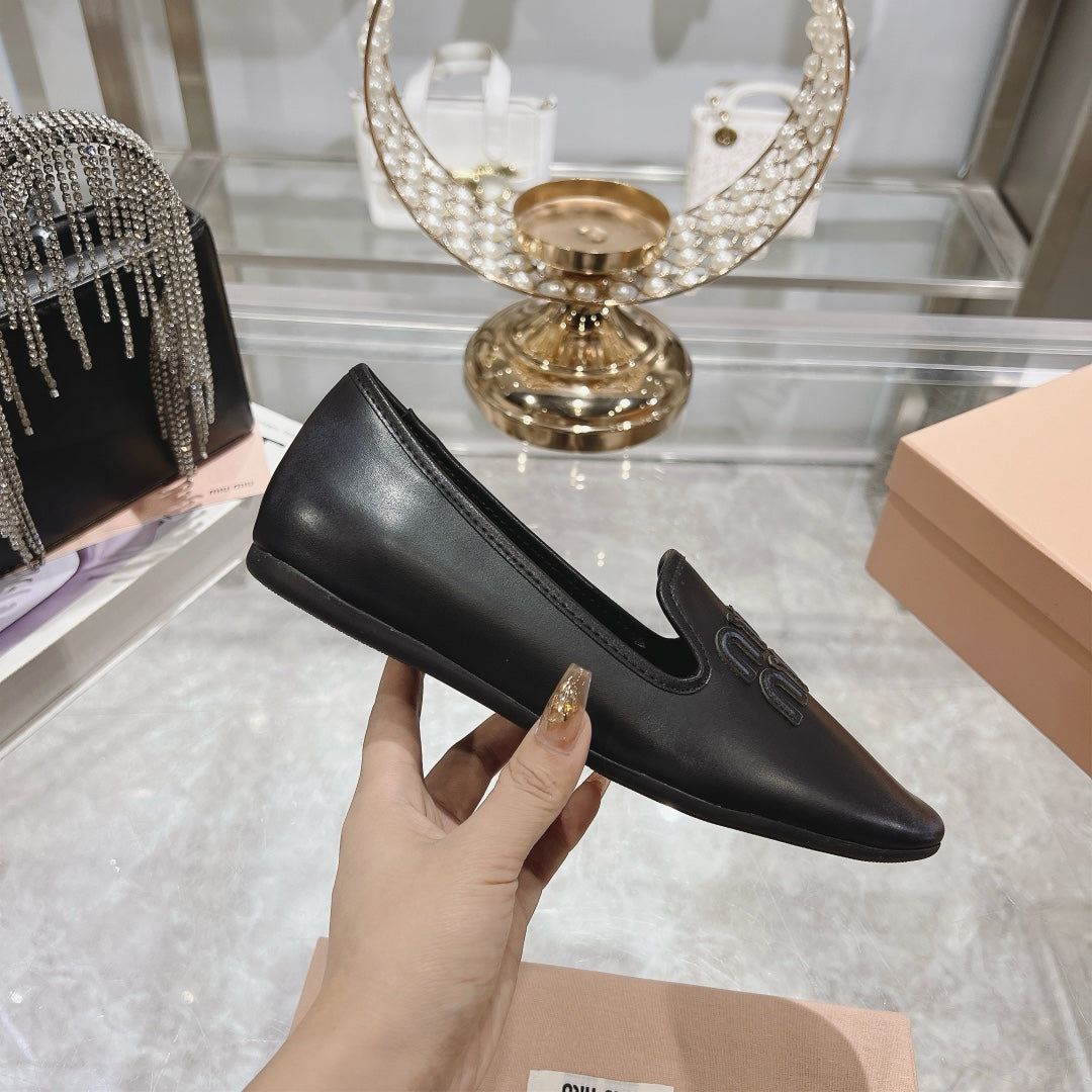 SLIP-ON SHOES BLACK COWHIDE - 35