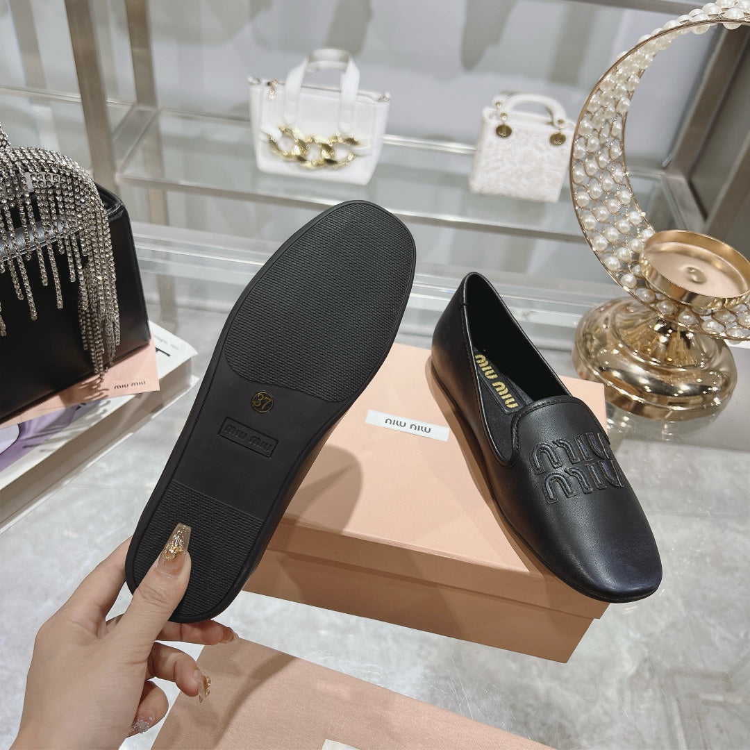SLIP-ON SHOES BLACK COWHIDE - 35