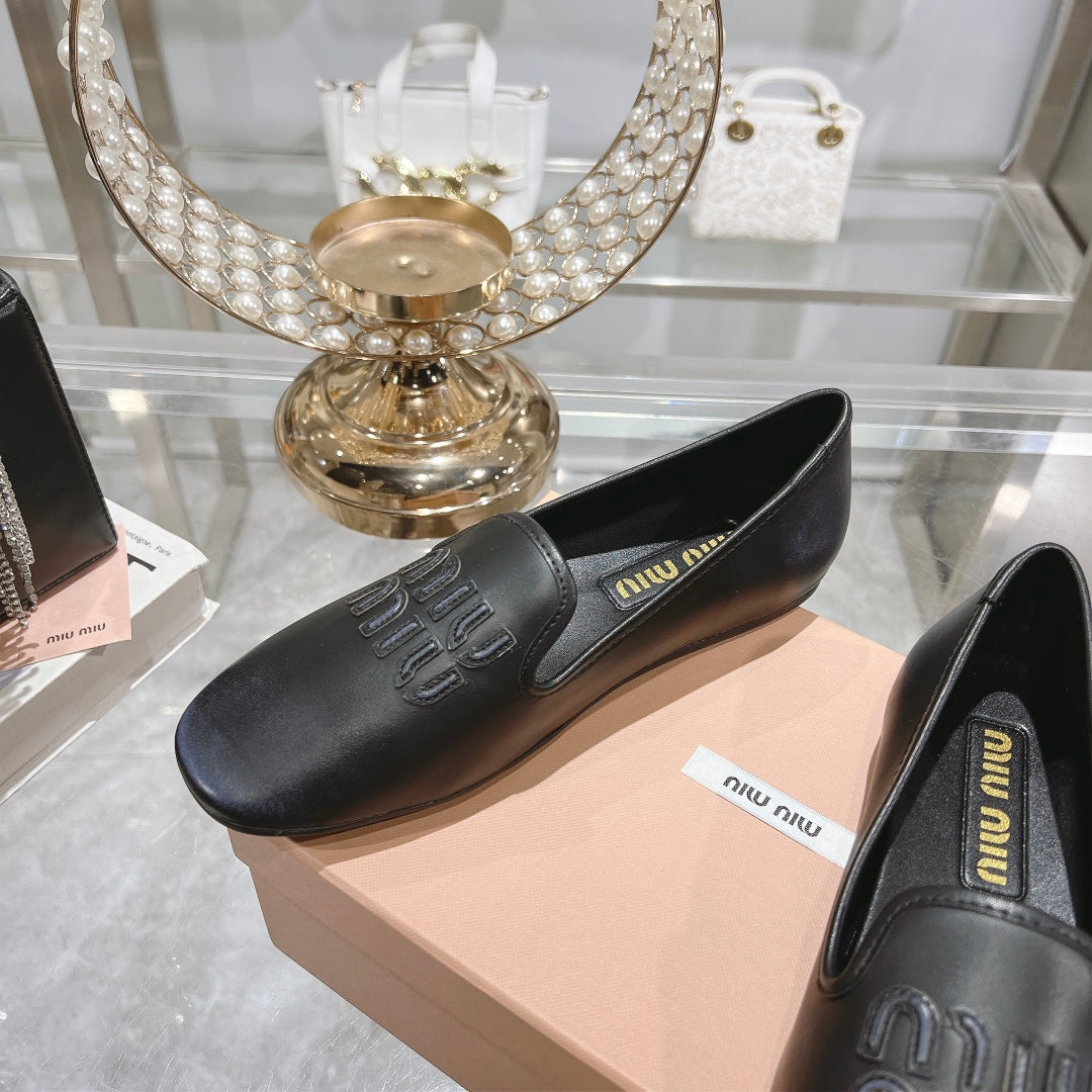 SLIP-ON SHOES BLACK COWHIDE - 35