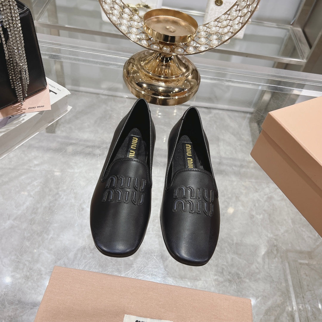 SLIP-ON SHOES BLACK COWHIDE - 35