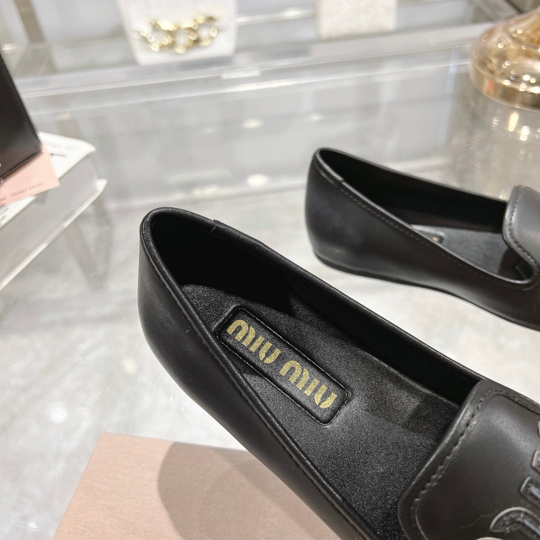 SLIP-ON SHOES BLACK COWHIDE - 35