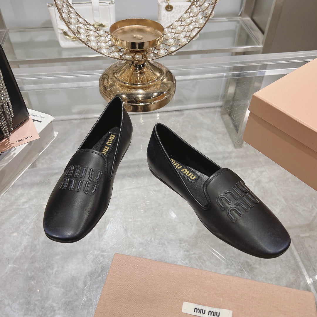 SLIP-ON SHOES BLACK COWHIDE - 35