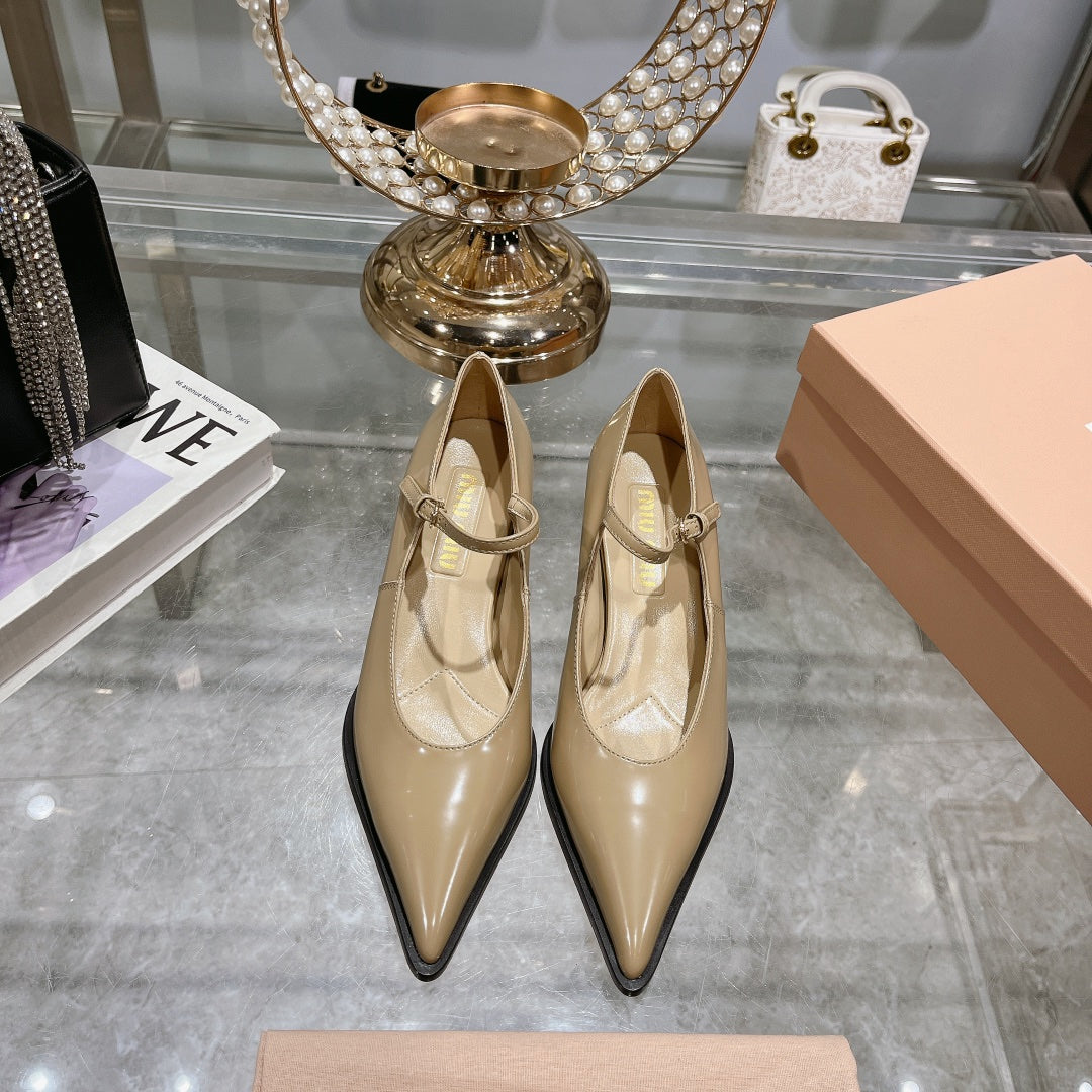 Slingback Shoes Beige Cream Color Beads - 35
