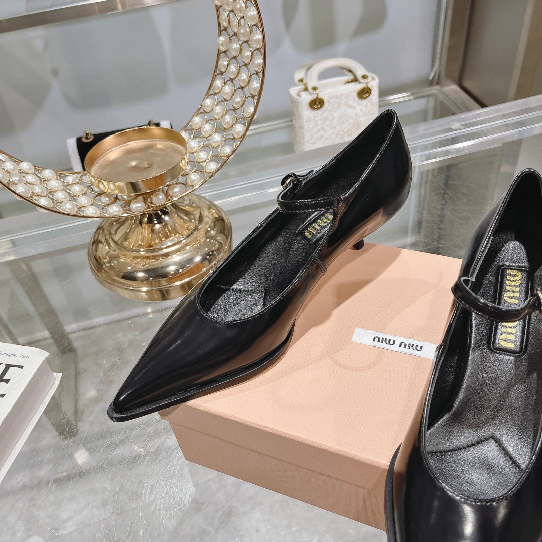 Slingback Shoes Black Beads - 35