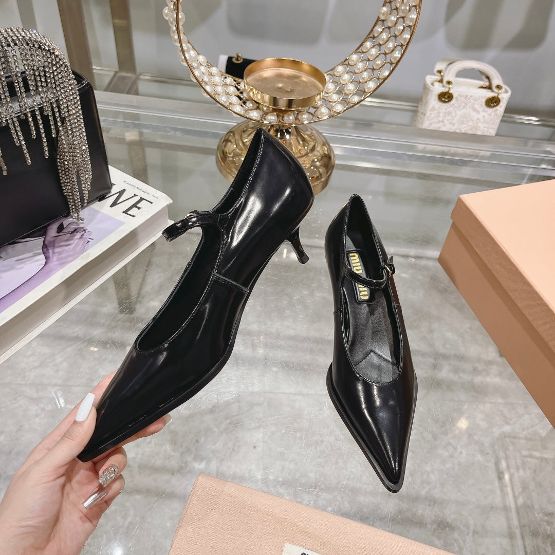Slingback Shoes Black Beads - 35