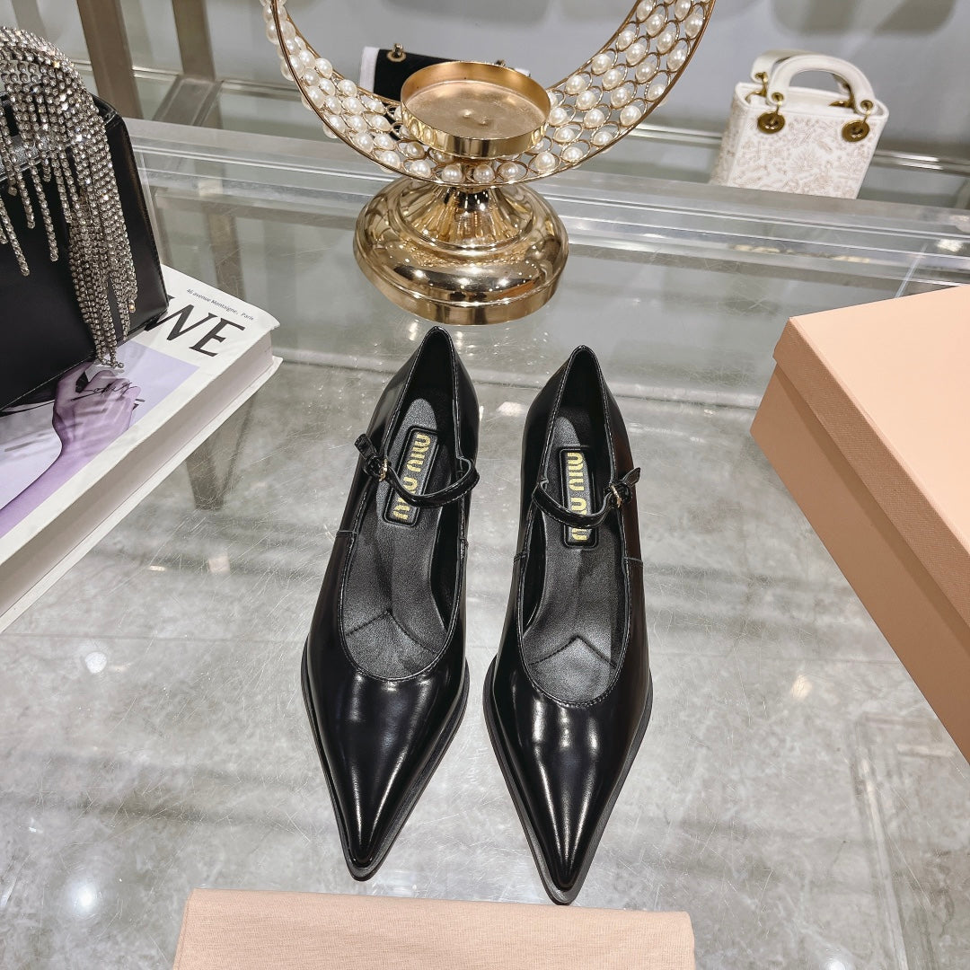 Slingback Shoes Black Beads - 35