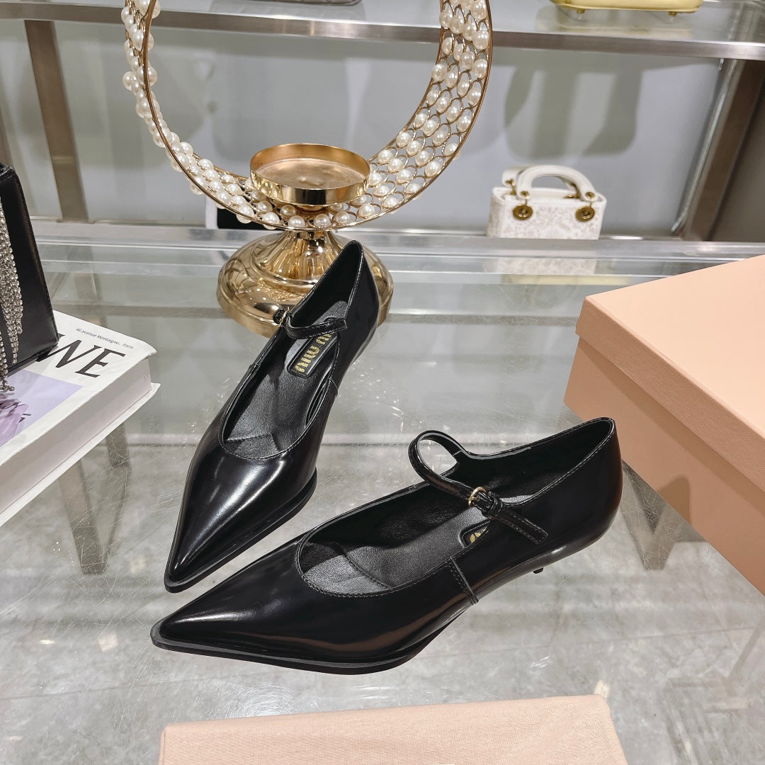 Slingback Shoes Black Beads - 35