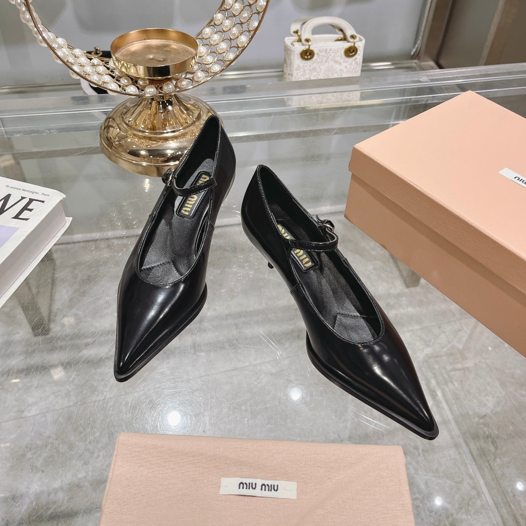 Slingback Shoes Black Beads - 35