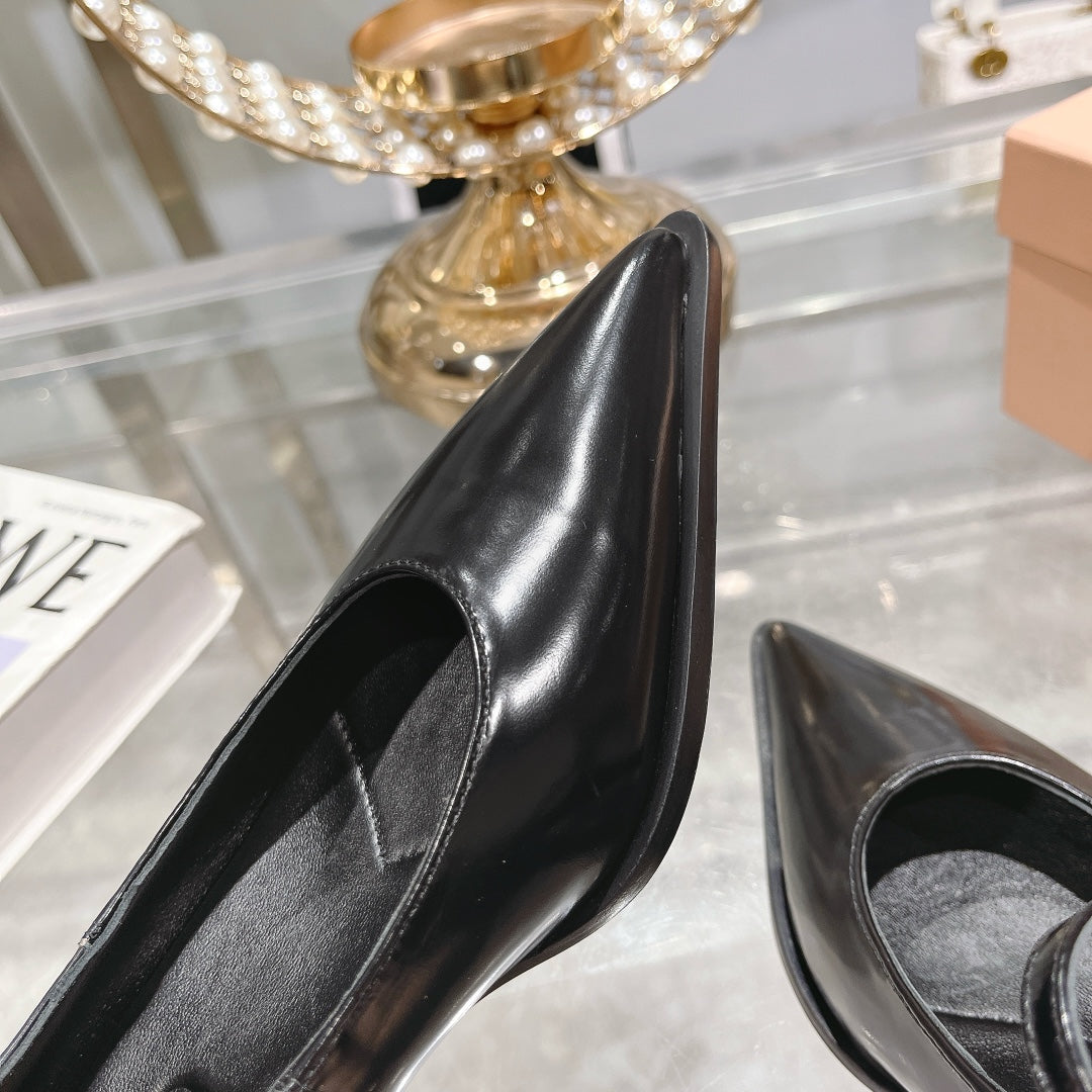 Slingback Shoes Black Beads - 35