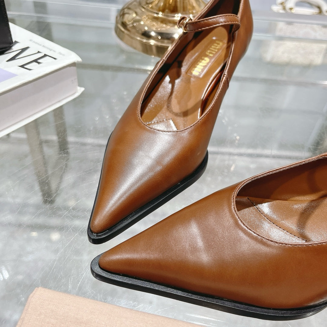 Slingback Shoes Chestnut Beads - 35